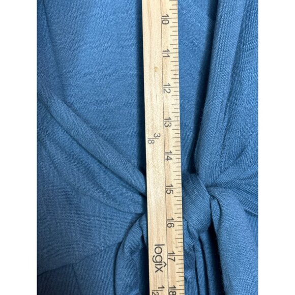 ZARA Wool Blend Wrap Midi Dress Blue Women's Small NWT - Picture 7 of 12